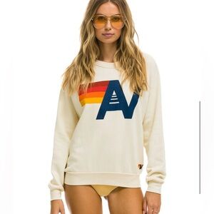 Aviator Nation LOGO SWEATSHIRT - VINTAGE WHITE